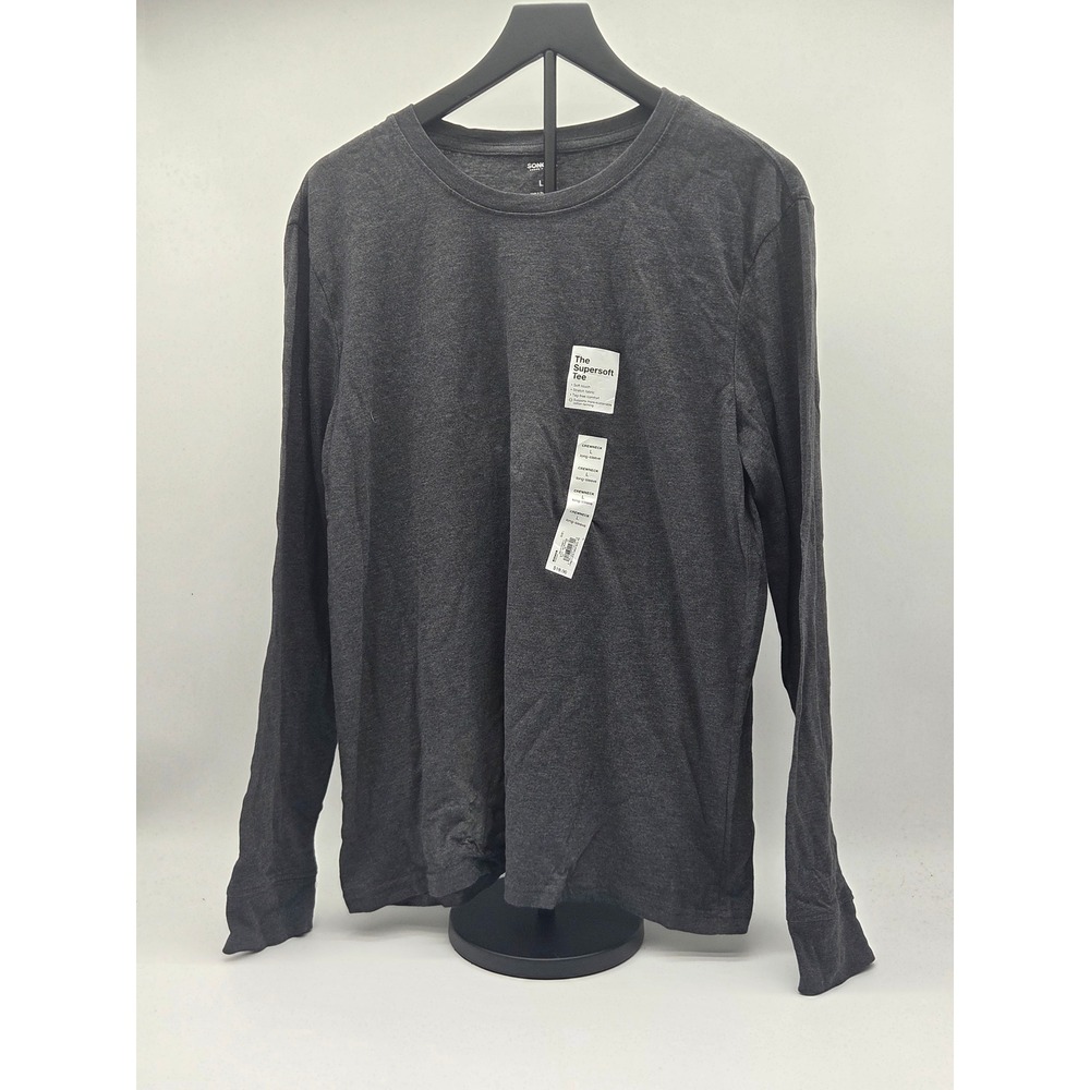 Sonoma Goods For Life Supersoft Tee Gray Long Sleeve Crewneck L 101-832